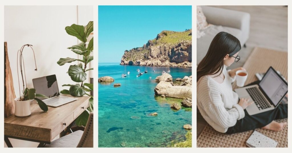 mujer joven usando internet fijo en Mallorca