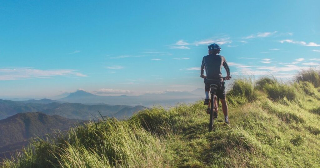 man riding a bike in Malaga