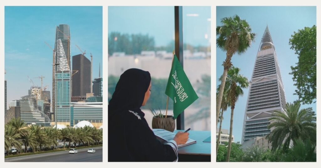 mujer analizando los principales bancos en Arabia Saudí
