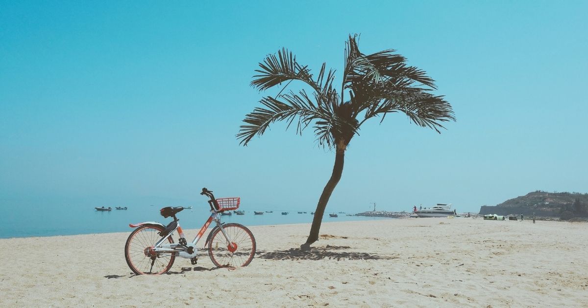 rental bike in a Malaga beach
