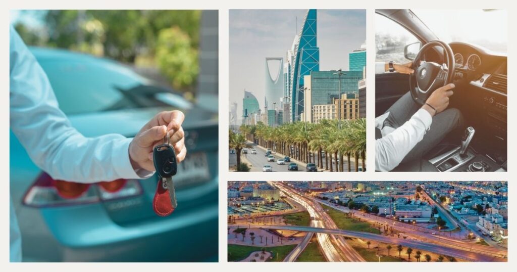 hombre alquilando coche en Arabia Saudi