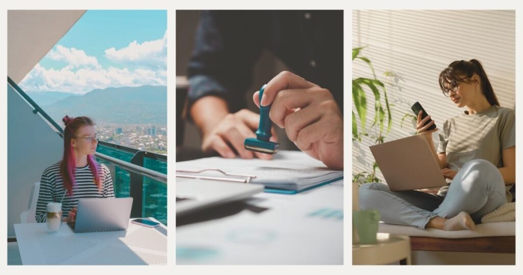 mujeres nomadas digitales trabajando en remoto con la visa