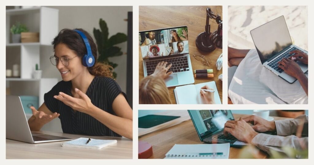 digital nomad woman working from home 