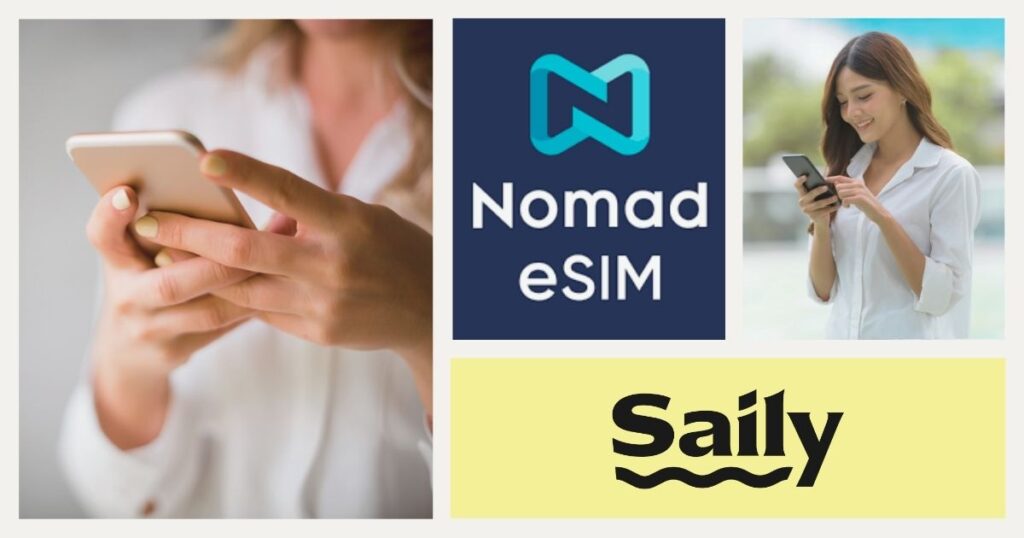 mujer disfrutando de la esim en su celular