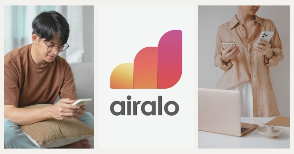 persona navegando en su celular con la esim de Airalo