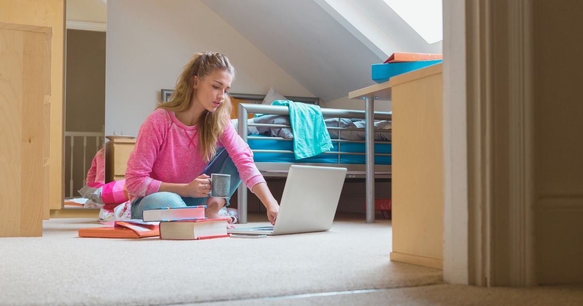 young woman living in a student accommodation in Malaga