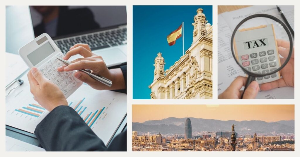 person calculating the taxes in Spain
