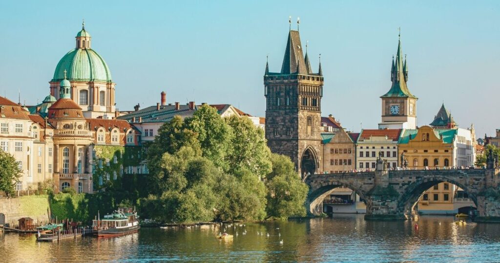 bello paisaje en Praga, República Checa