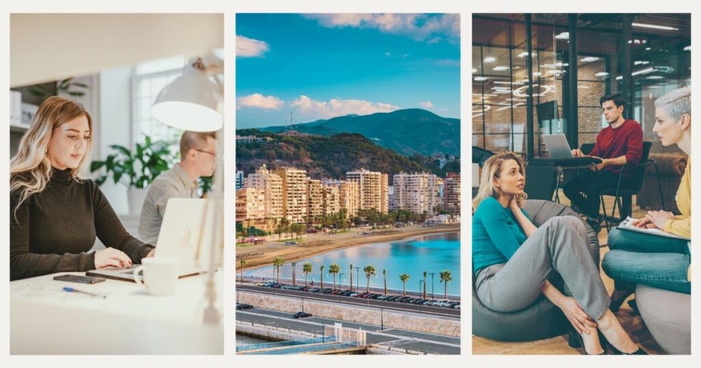 digital nomad people working from one of the top coworking spaces in Malaga