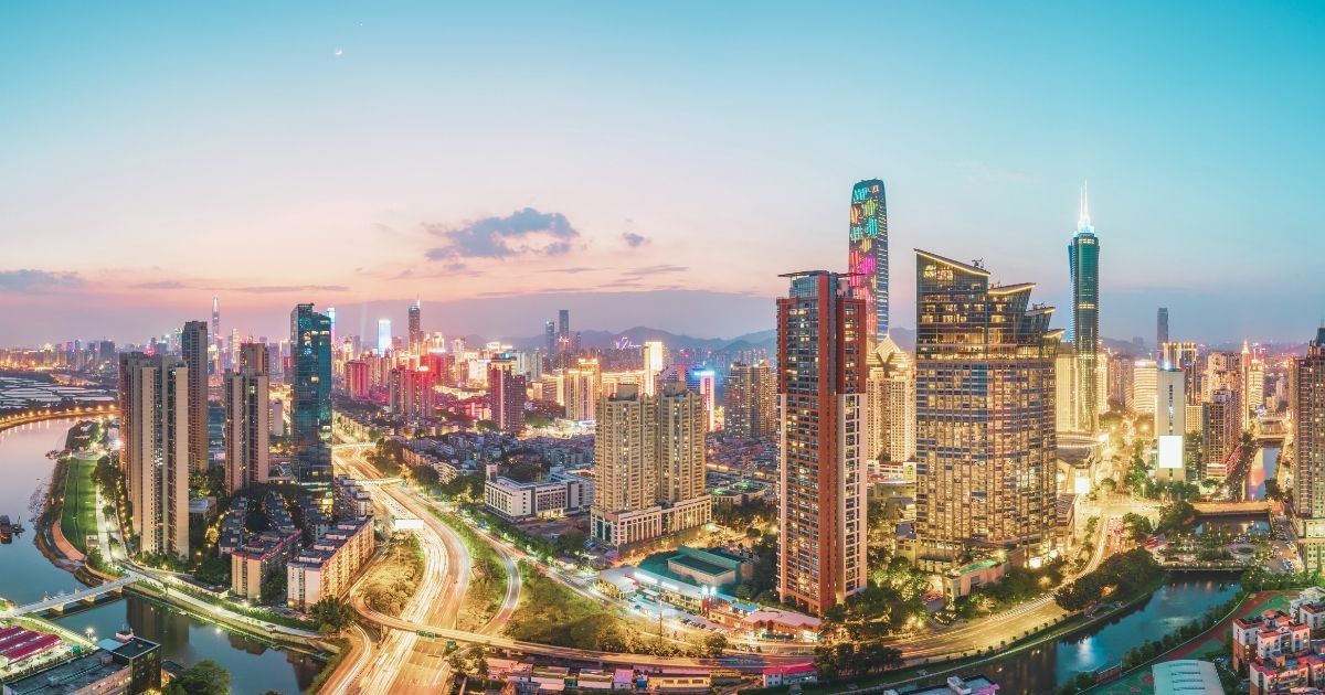 hermoso paisaje de ciudad en China