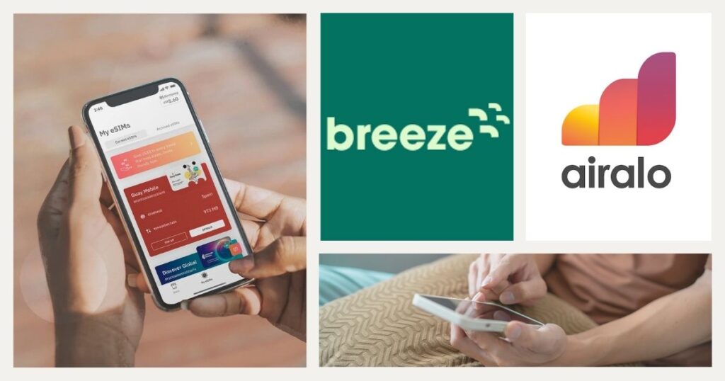 persona navegando en internet con esim