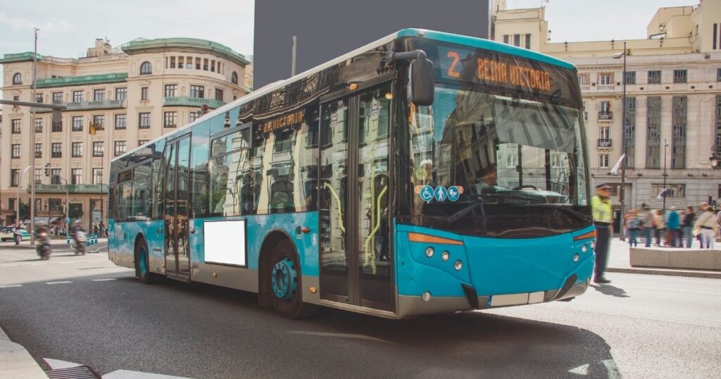 bus traveling to Barcelona