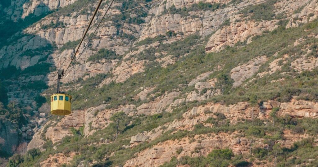 scenic view of cable car in Montserrat