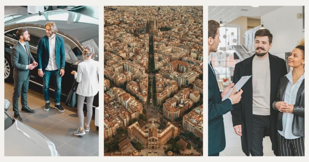 people renting a car in Barcelona