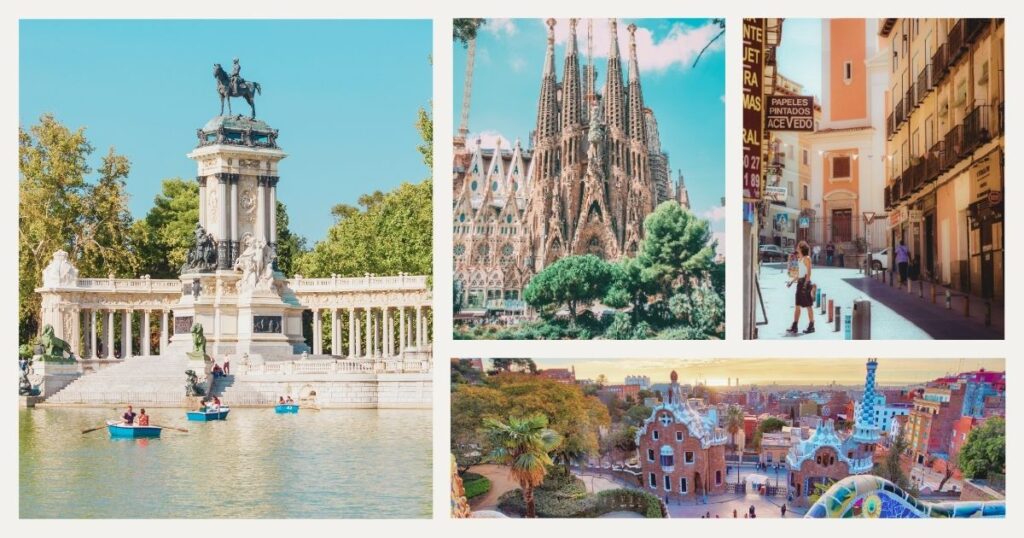 touristic places in Madrid and Barcelona