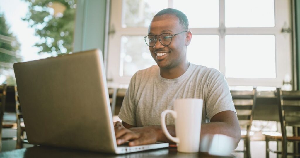 digital nomad man working remotely in Barcelona