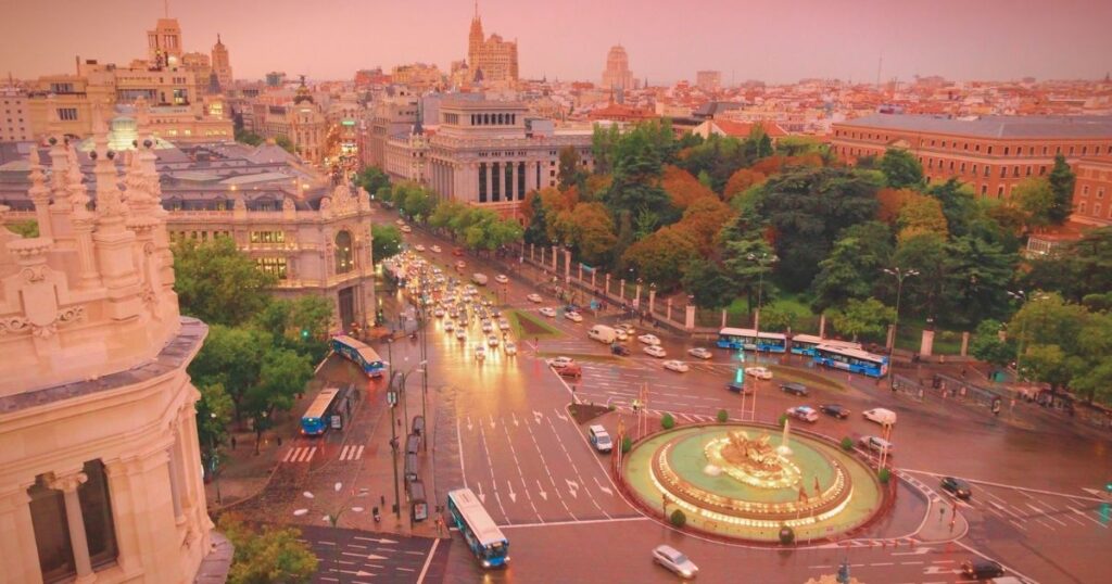 people driving in Madrid