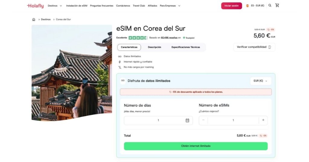 esim Holafly Corea del Sur