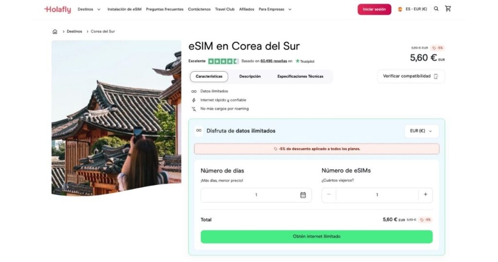 esim Holafly Corea del Sur