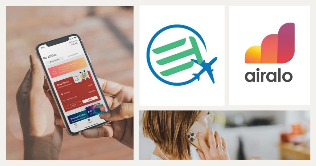 personas utilizando etravelsim y airalo en sus celulares