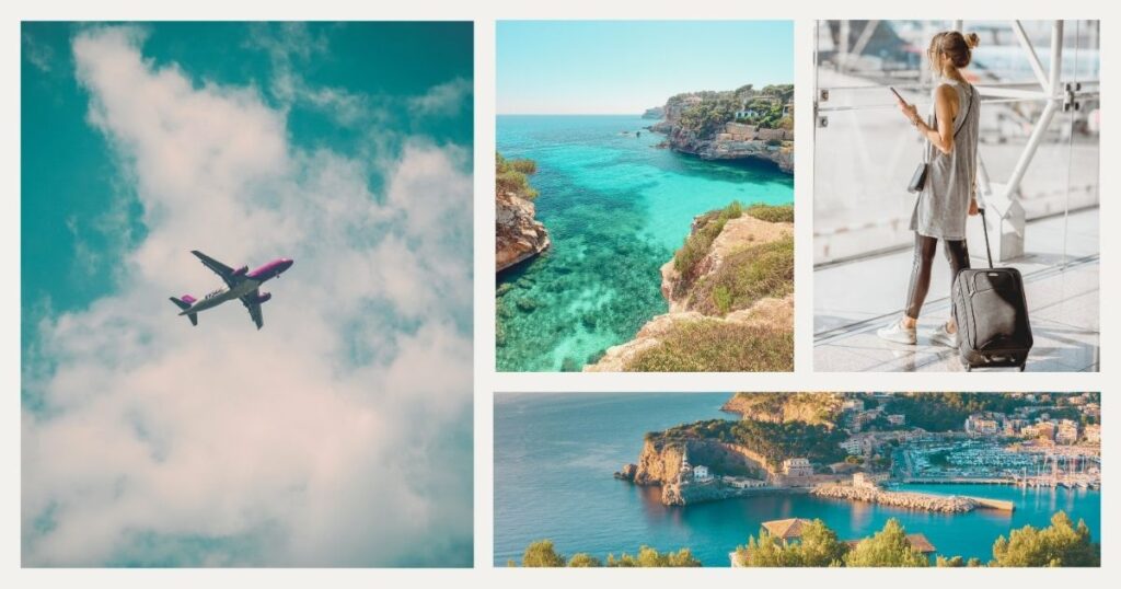 woman taking a flight from Barcelona to Mallorca