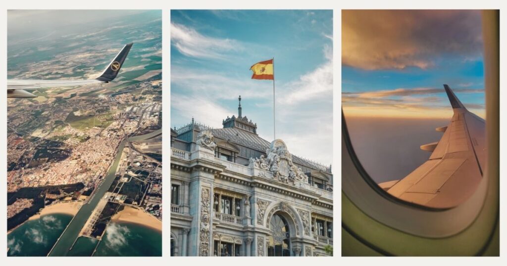 airplane flying to Barcelona
