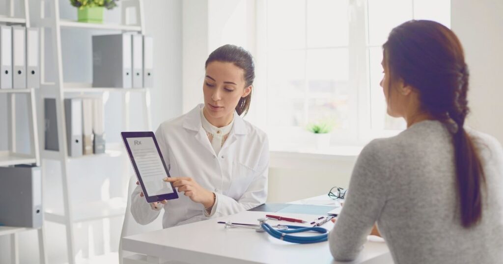 woman in a medical consultation in Barcelona