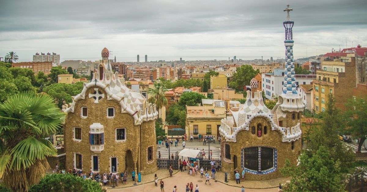 nice view of touristic place in Barcelona