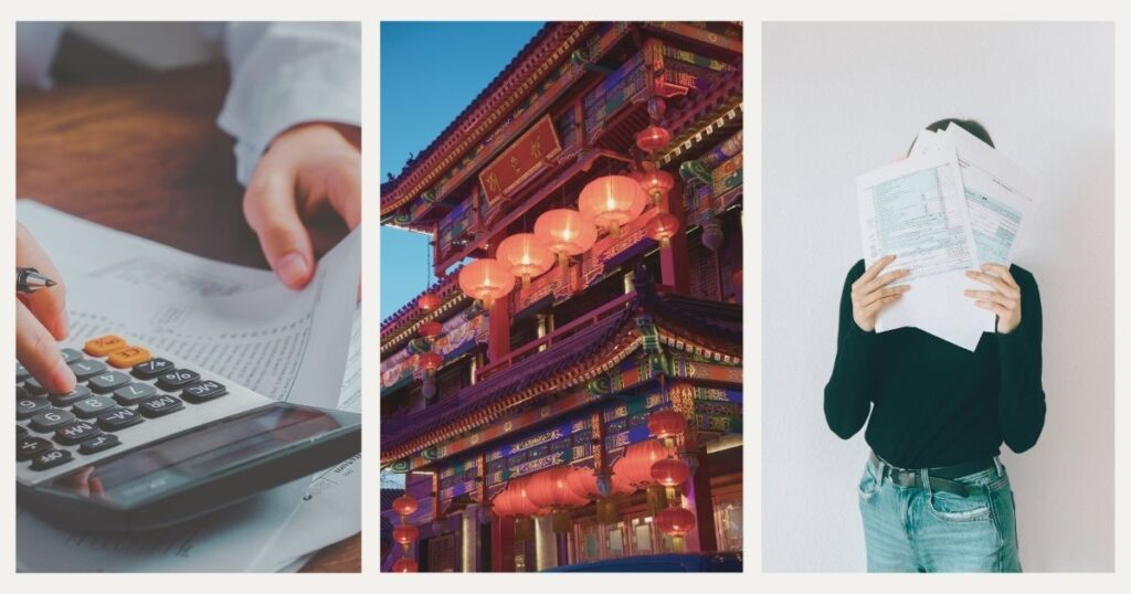 mujer con los impuestos para pagar en China