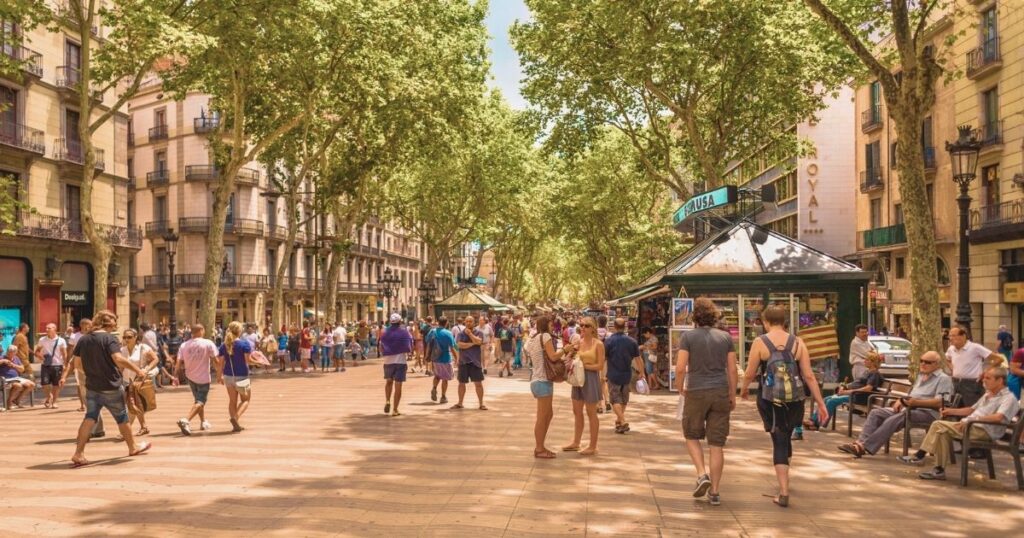 people hanging out in Barcelona