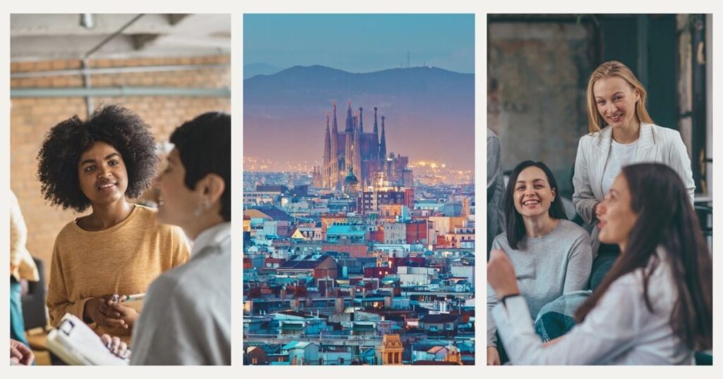 people socializing in Barcelona