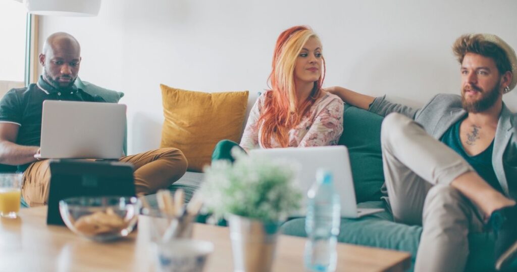 people working from a coliving in Barcelona