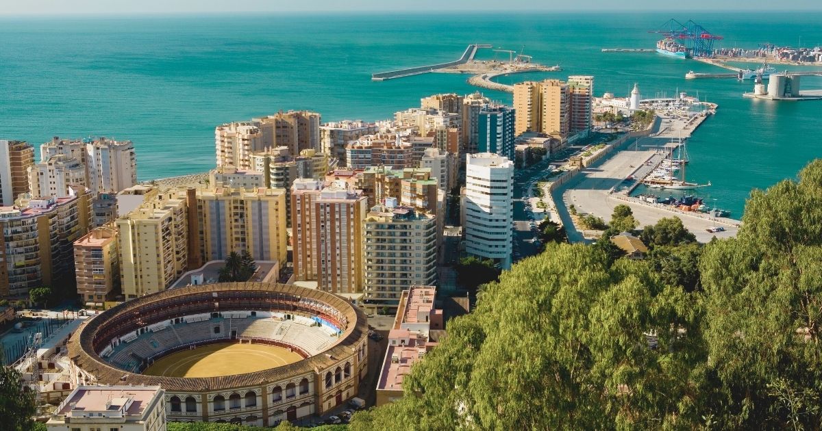 nice view of beach and city in Malaga