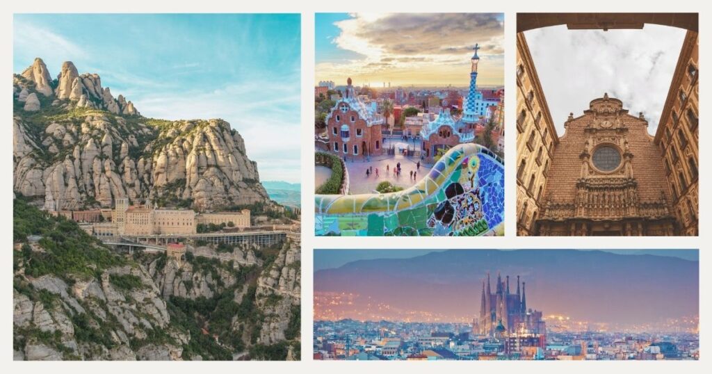 Montserrat and Barcelona views
