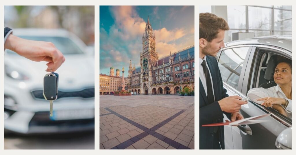 mujer alquilando coche en Alemania