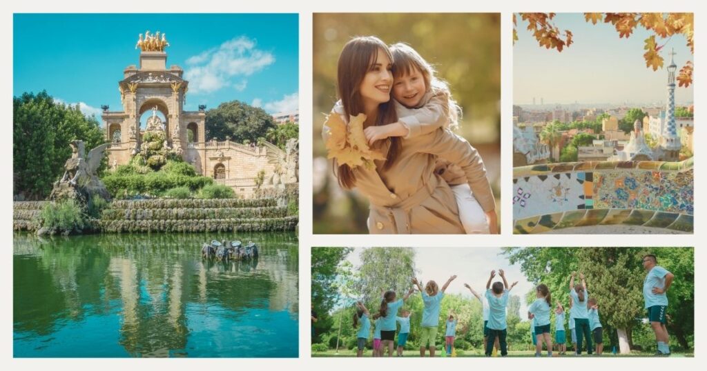 exploring parks with kids in Barcelona