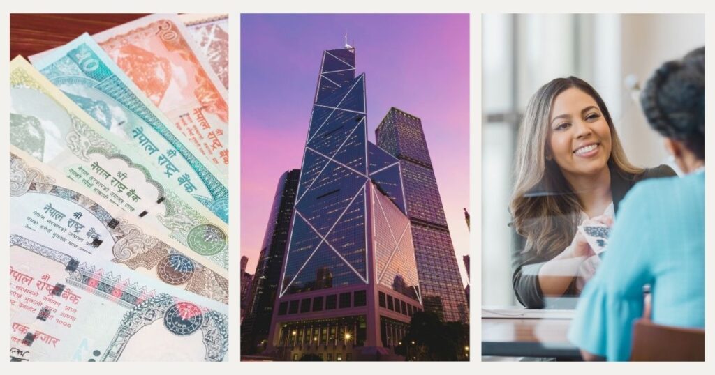 mujer abriendo cuenta bancaria en China