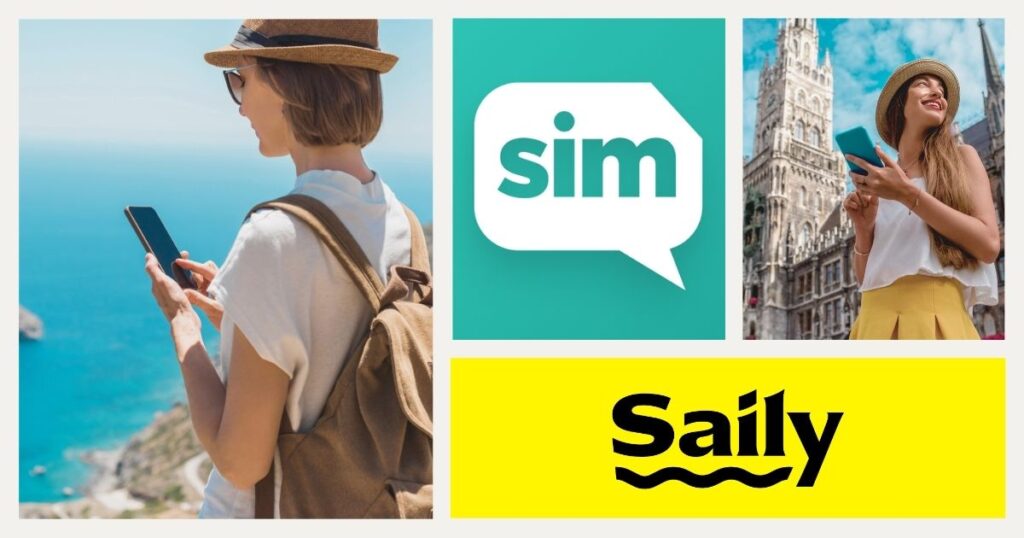 mujeres jovenes utilizando esim en sus celulares