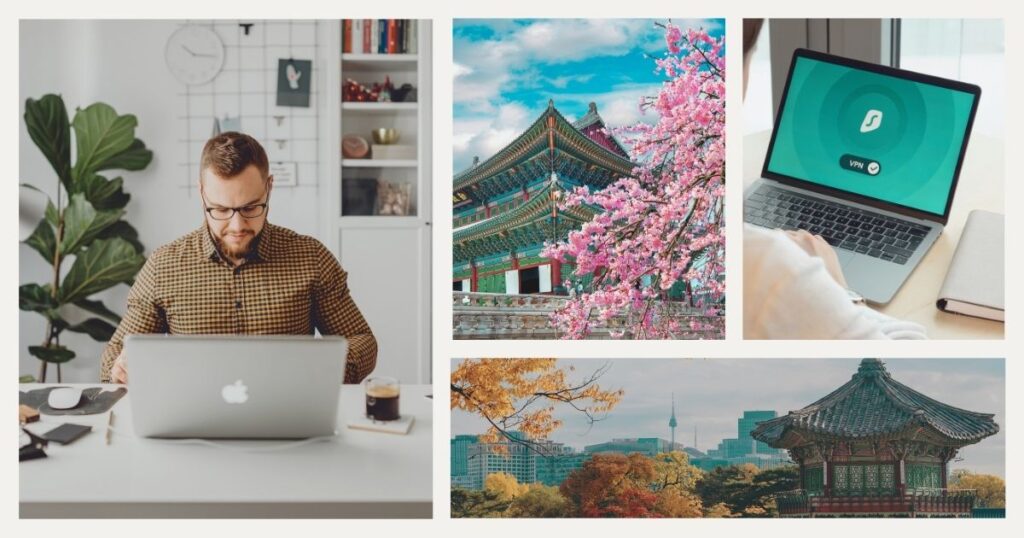 hombre usando vpn en Corea del Sur