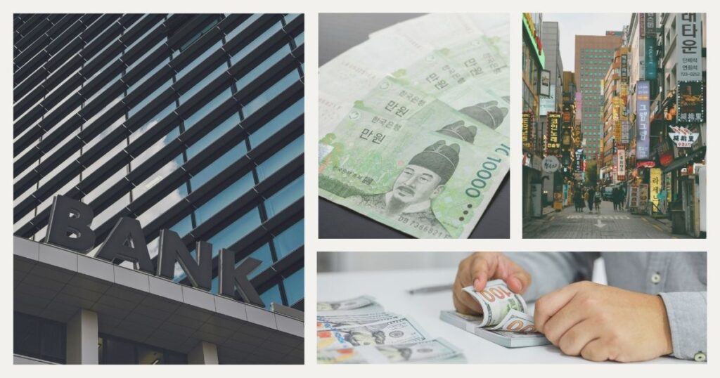 hombre calculando dinero en uno de los mejores bancos de Corea del Sur