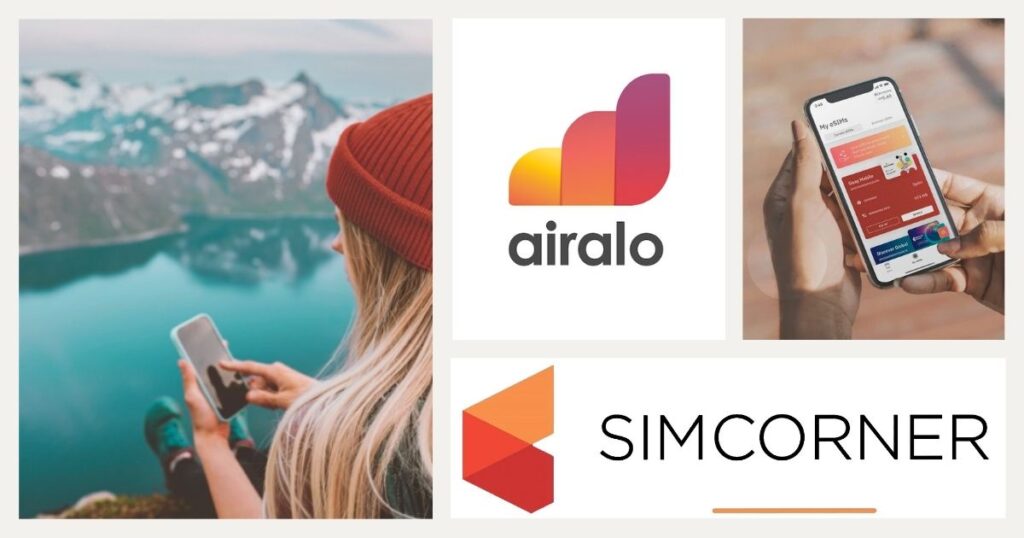 mujer navegando en internet con esim