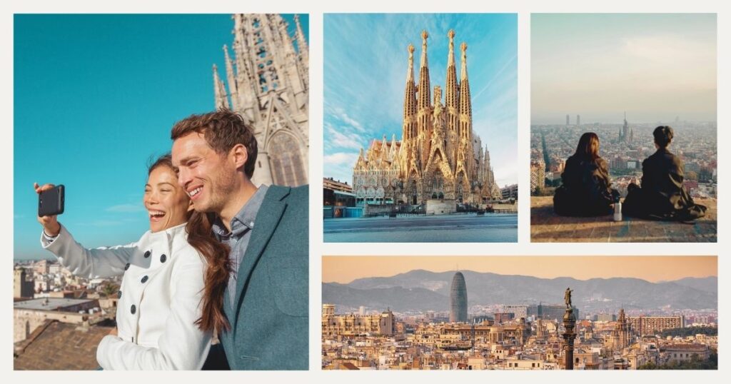 couple enjoying Barcelona romantic places