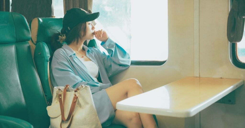 solo female traveler exploring Barcelona by train