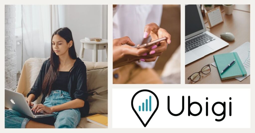 mujer joven navegando en internet con la esim de Ubigi