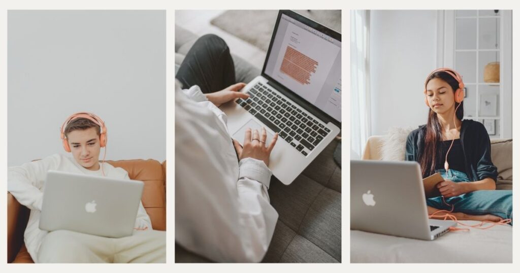 jovenes usando internet de Roamless en sus laptops