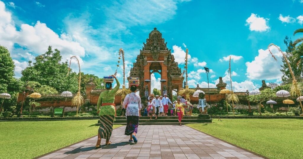 people in Bali doing some traditional activities