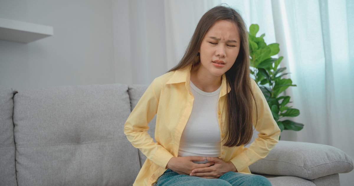 woman with Bali belly