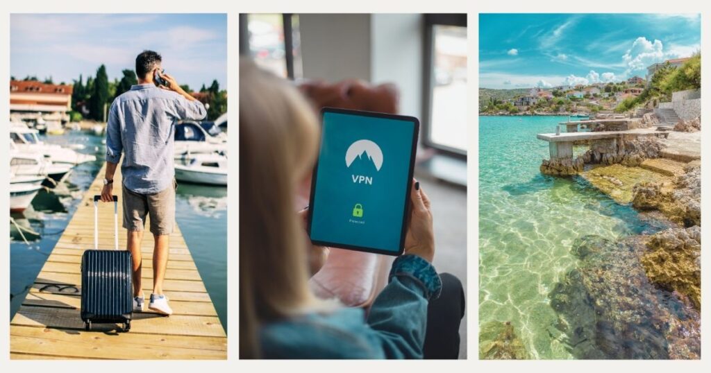 hombre joven viajando a Croacia con una vpn
