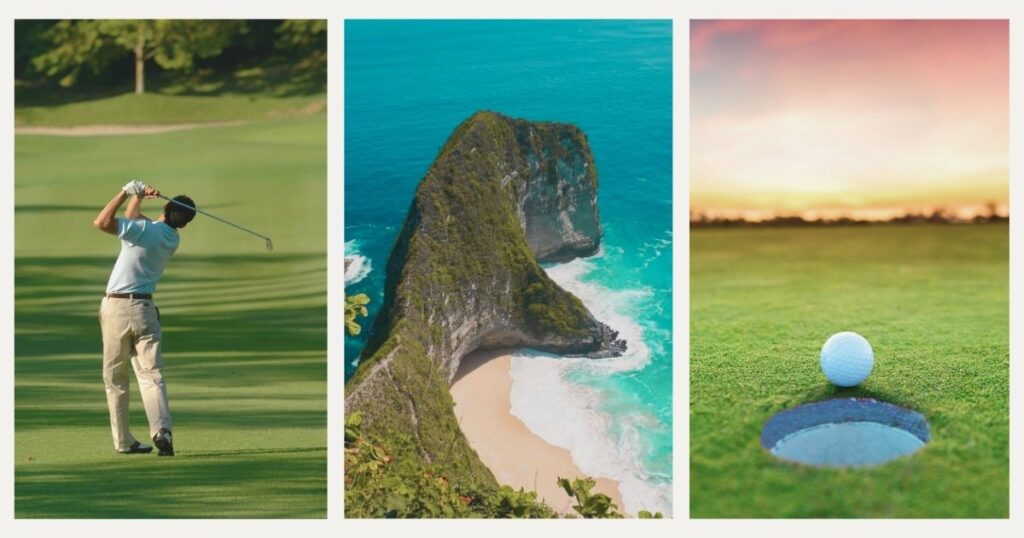 man playing golf in Bali