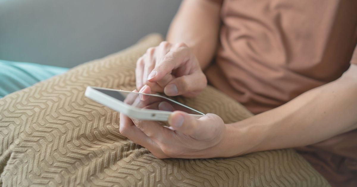 person using an esim in Bali